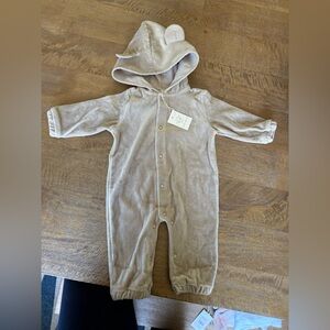Marie Chantal hooded velour onesie